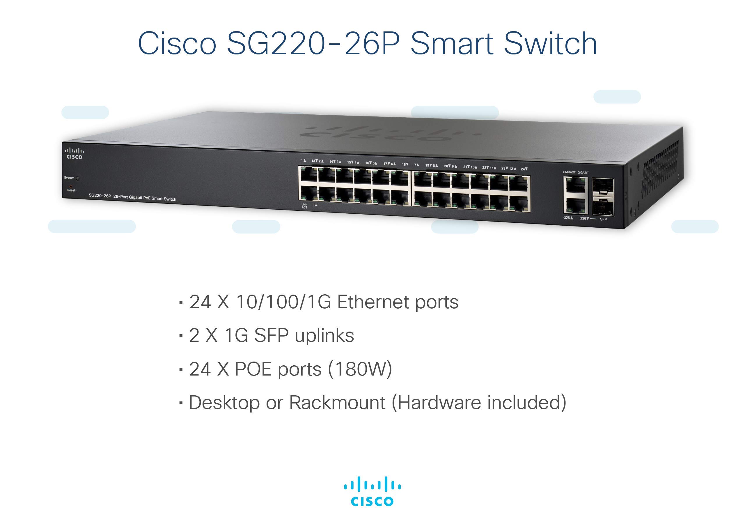 Amazon.com: Cisco SG220-26P Smart Switch with 26 Gigabit Ethernet
